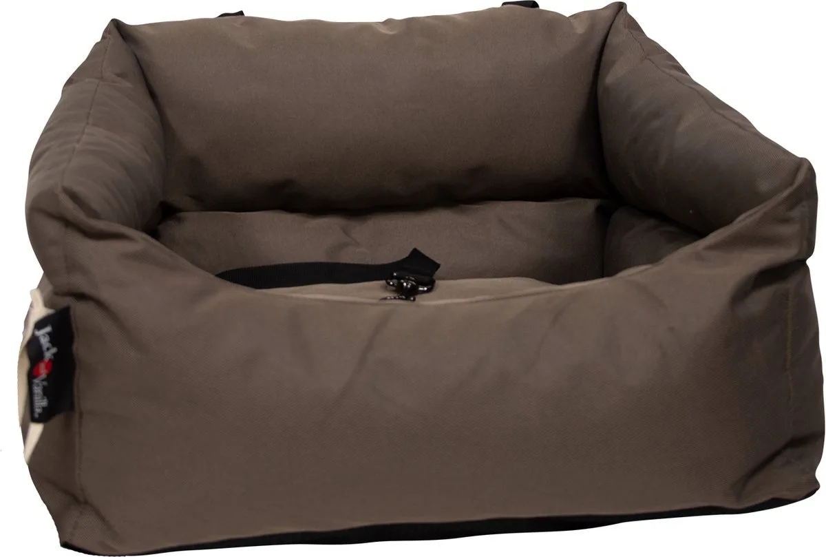 autostoel voor de hond - voor veilig vervoeren van uw hond - veilig op reis - Afmetingen: 50 × 45 × 30 cm - tot 10 kilo de Jack and Vanilla en Marron – photo produit