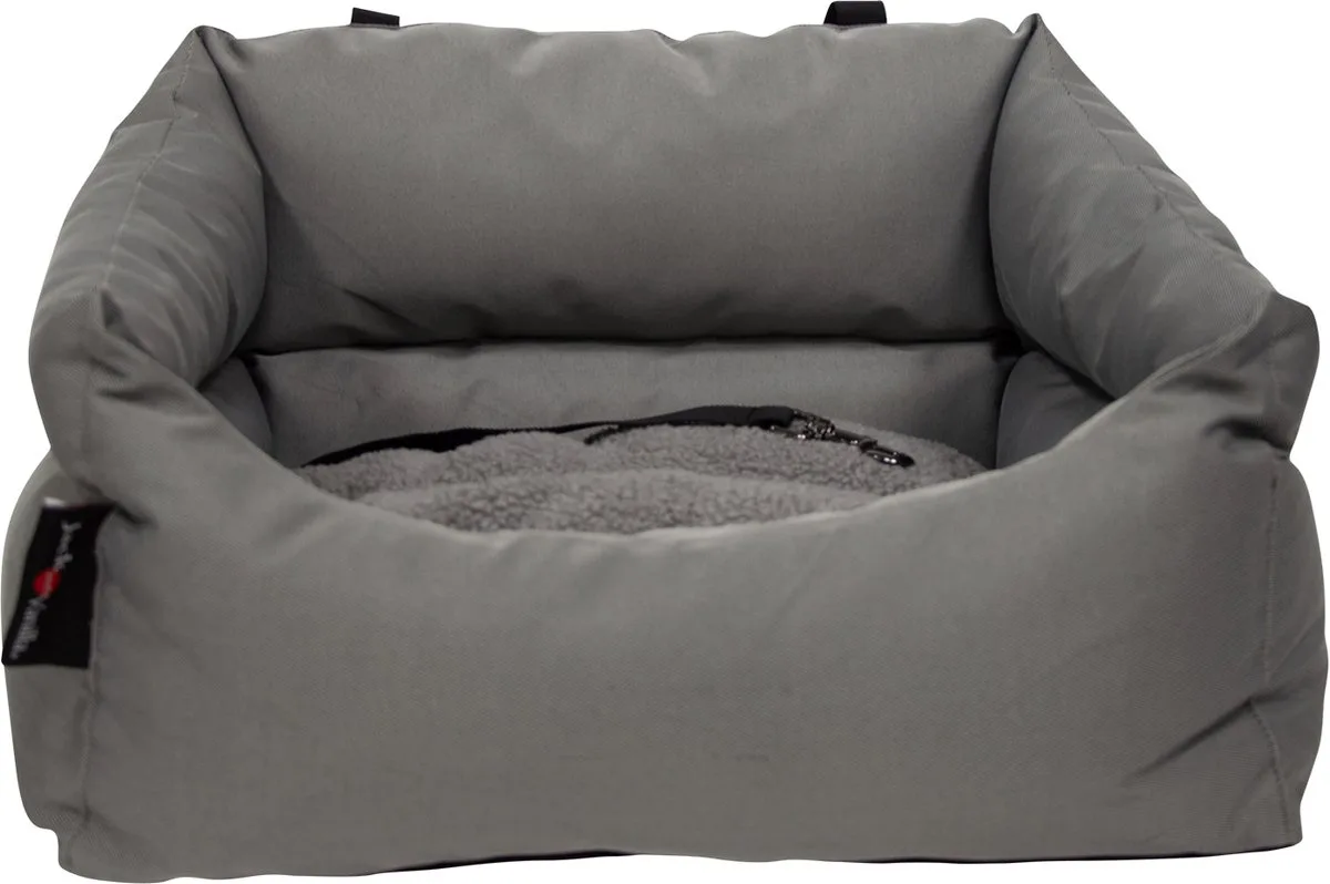 autostoel voor de hond - voor veilig vervoeren van uw hond - veilig op reis - Afmetingen: 50 × 45 × 30 cm - tot 10 kilo by Jack and Vanilla in Grey – product photo
