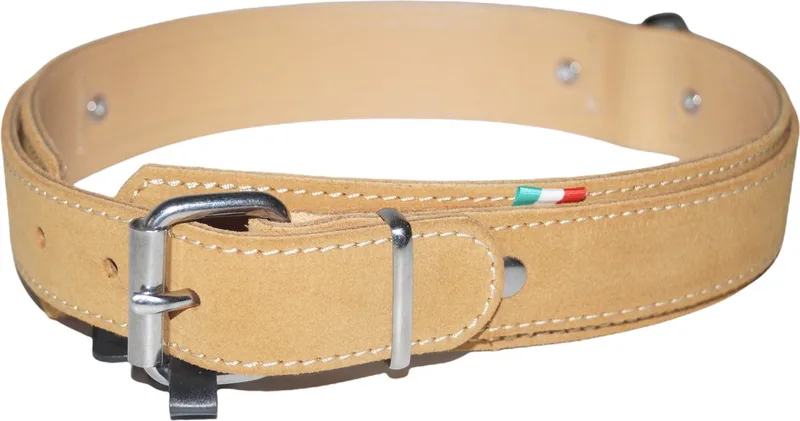 Gold Halsband / Hondenhalsband - Echt Leder - Nekomtrek: 45 - 55 cm (GELIEVE ALVORENS BESTELLEN OPMETEN) by Jack and Vanilla in Brown – product photo