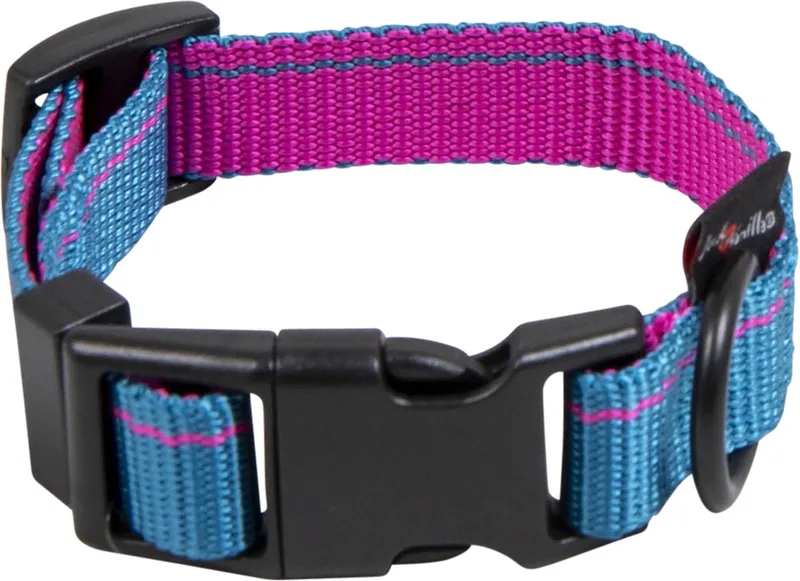 Halsband met kliksluiting voor honden - Maat S - Verstelbaar 18 / 26 cm - Hondenhalsband - Puppy halsband - Roze de Jack and Vanilla en Bleu – photo produit