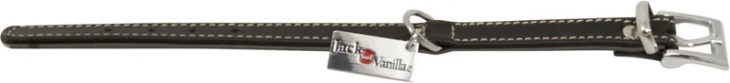 Halsband - Nappaleer - Breedte: 1,4 cm - Nekomtrek: 14 - 17,5 cm (GELIEVE ALVORENS BESTELLEN OPMETEN) by Jack and Vanilla in Black – product photo