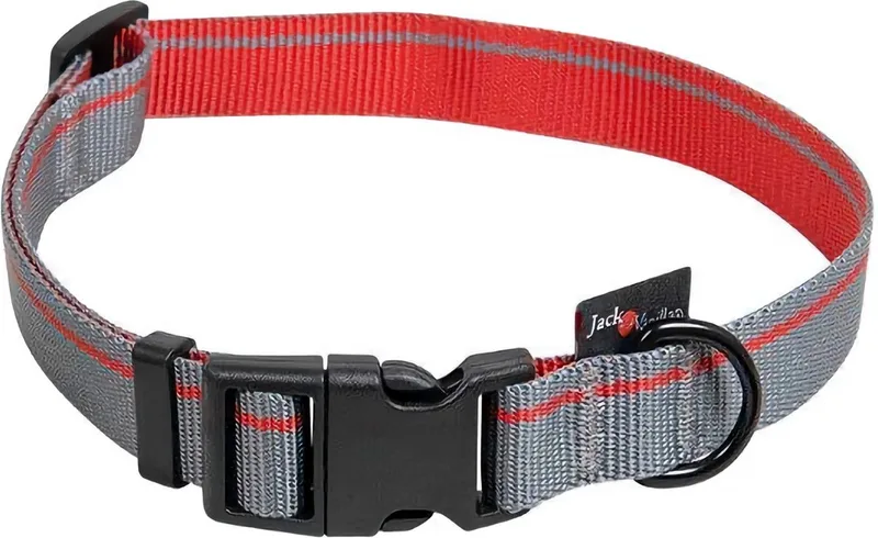 Halsband voor grote honden - Maat XL - Verstelbaar 39 / 65 cm - Polyester - rood by Jack and Vanilla in Grey – product photo