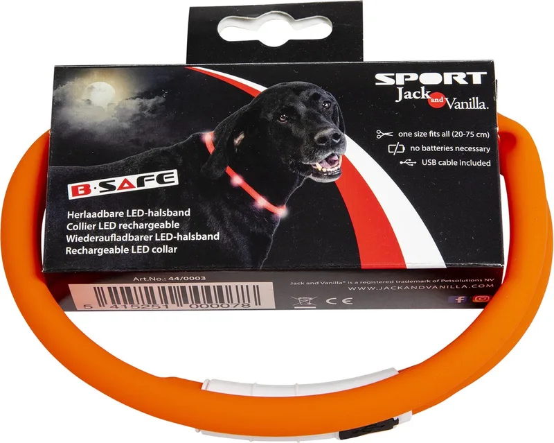 Halsbanden - Led Halsband - 20-75cm 44/0003 - 179439 von Jack and Vanilla in Orange – Produktfoto