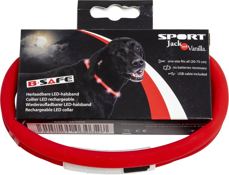 herlaadbare LED halsband by Jack and Vanilla in Red – product photo