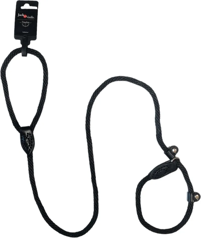 Honden sliplijn - Training hondenriem - Correctiehalsband met riem - Rond - Lengte 140 cm von Jack and Vanilla in Schwarz – Produktfoto