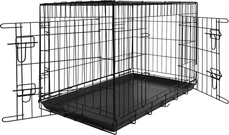 Hondenbench - 76 x 48 x 54cm von Jack and Vanilla in Schwarz – Produktfoto