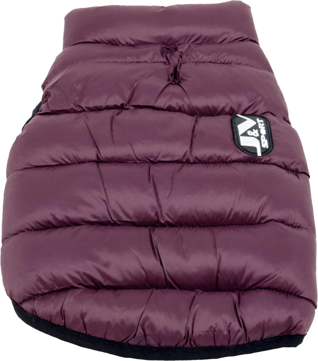 hondenjas - bodywarmer - wind en waterdicht - maat XL - 45cm - paars/bordeaux - hondenbodywarmer van Jack and Vanilla in Bordeaux – productfoto
