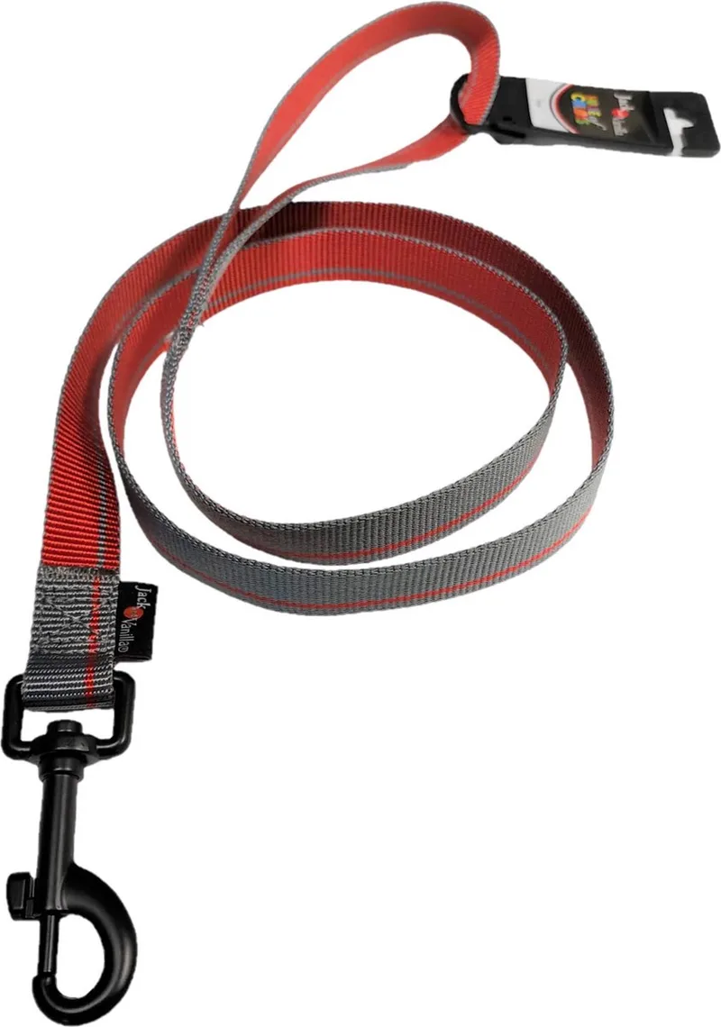 Hondenriem - Nylon hondenriem - Honden riem - Maat M - 120 cm - Rood von Jack and Vanilla in Grau – Produktfoto
