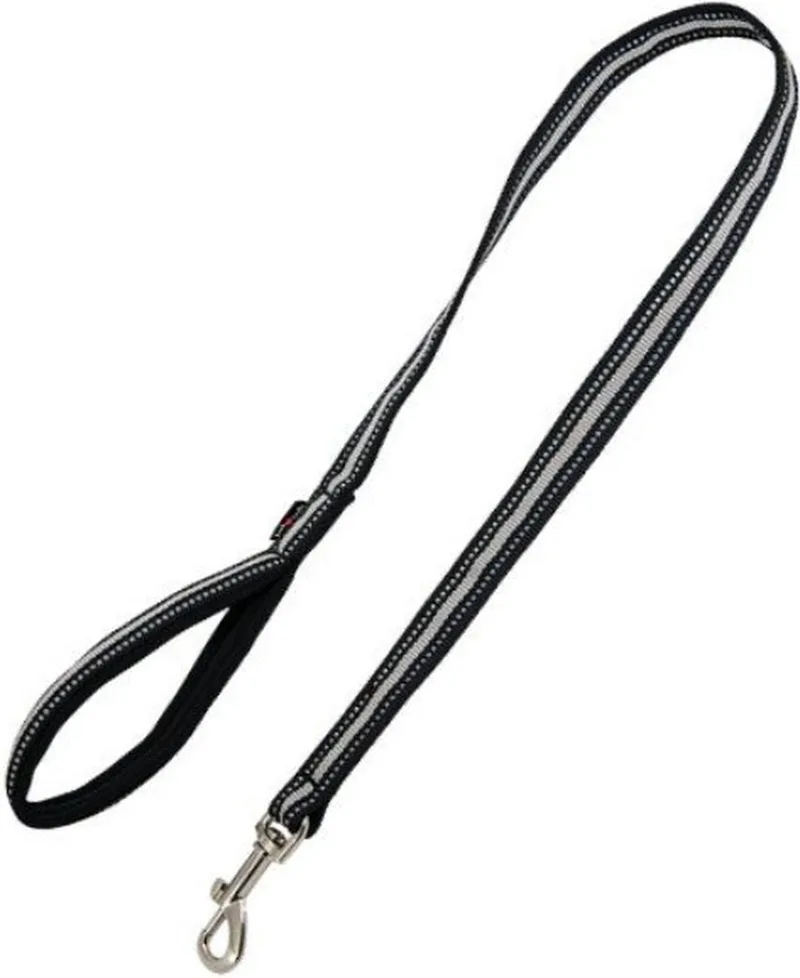Hondenriem - Zwarte reflecterende hondenriem - Reflecterend - Lengte 100 cm von Jack and Vanilla in Schwarz – Produktfoto