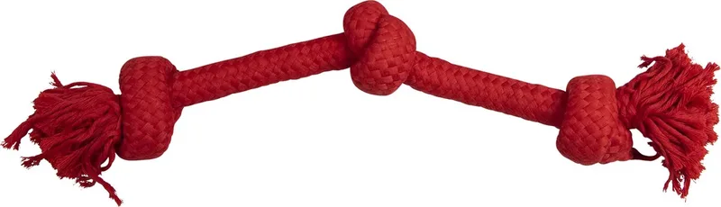 hondenspeelgoed - Lengte 48cm - Honden speelgoed - Flostouw hond - Puppyspeelgoed - Playscent Touw - Rund by Jack and Vanilla in Red – product photo