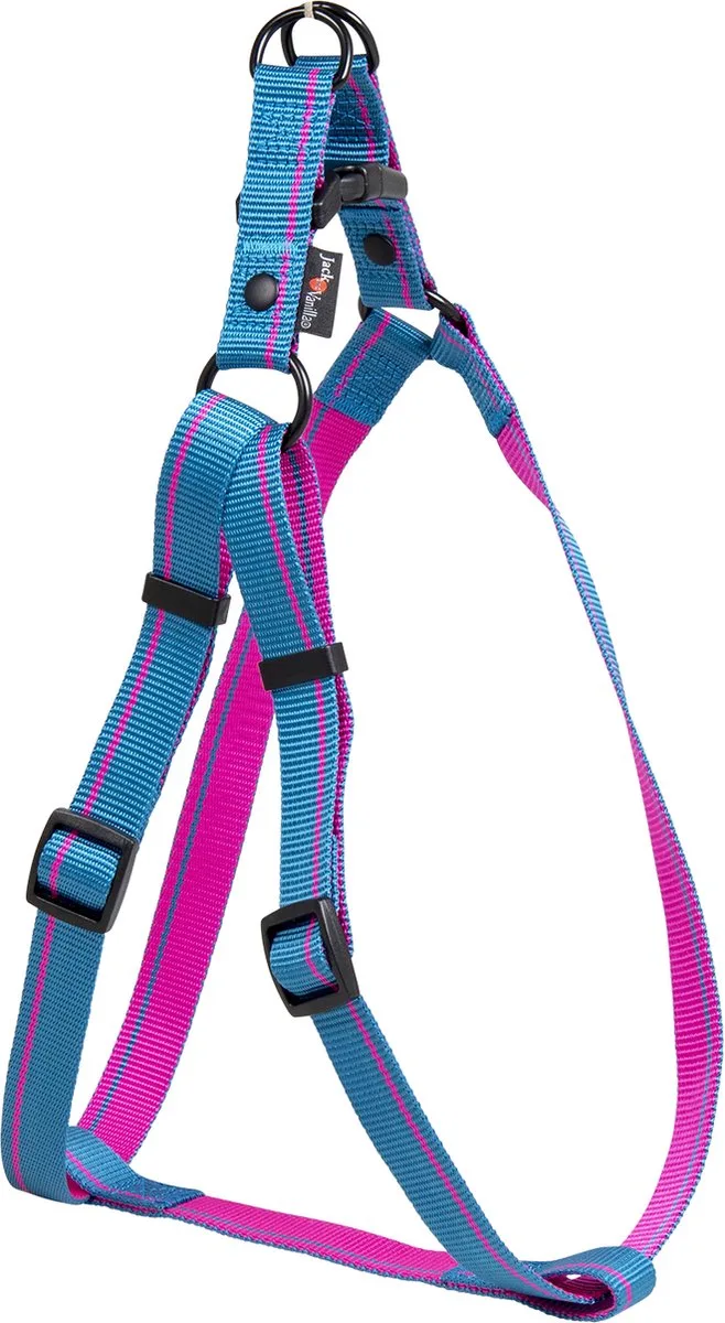 Hondentuig - Stripe - Y tuig hond - Blauw - L de Jack and Vanilla en Rose – photo produit