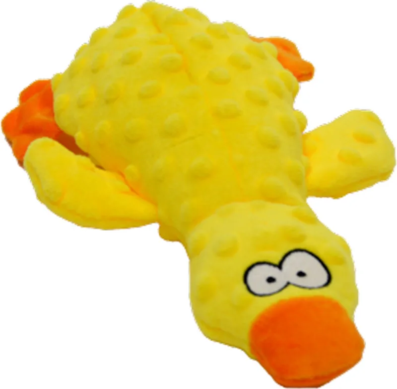JV Bubble Plush Hondenspeeltje-Eend-25cm van Jack and Vanilla in Geel – productfoto