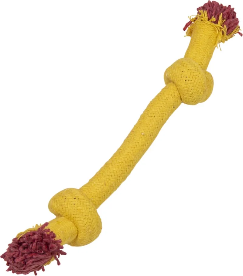 Kalanga Hondenspeelgoed - Flostouw en Speeltouw - 26 cm de Jack and Vanilla en Jaune – photo produit