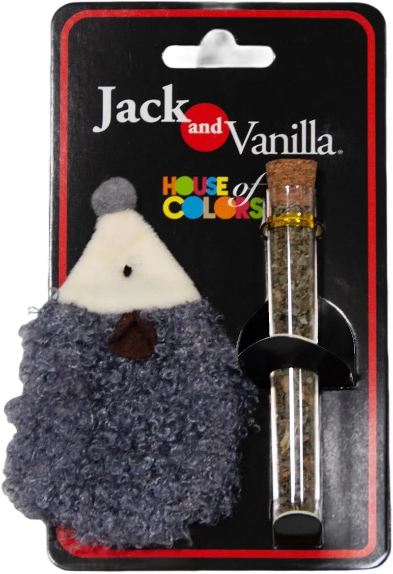 Kattenspeelgoed Egel - Met extra kattenkruid om te vullen - Speelgoed voor de kat - Catnip by Jack and Vanilla in Grey – product photo