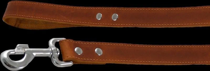 Lijn Vetleder - Uitlaatriem voor dieren - 150 cm de Jack and Vanilla en Cognac – photo produit