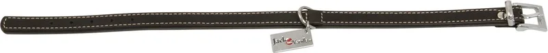 Nappa Halsband / Hondenhalsband - Echt Leder - Bruin-Antraciet - Breedte: 1,4 cm - Nekomtrek: 14,5 - 18 cm (GELIEVE ALVORENS BESTELLEN EVEN OPMETEN) de Jack and Vanilla en Marron – photo produit