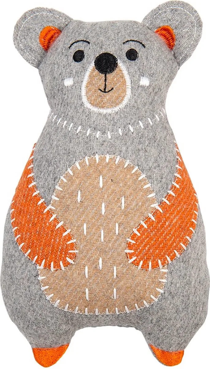 Revive Hondenknuffel Beer - Hondenspeelgoed met Piep en Knispergeluid - Gerecyclede Wol - 26 cm by Jack and Vanilla in Grey – product photo