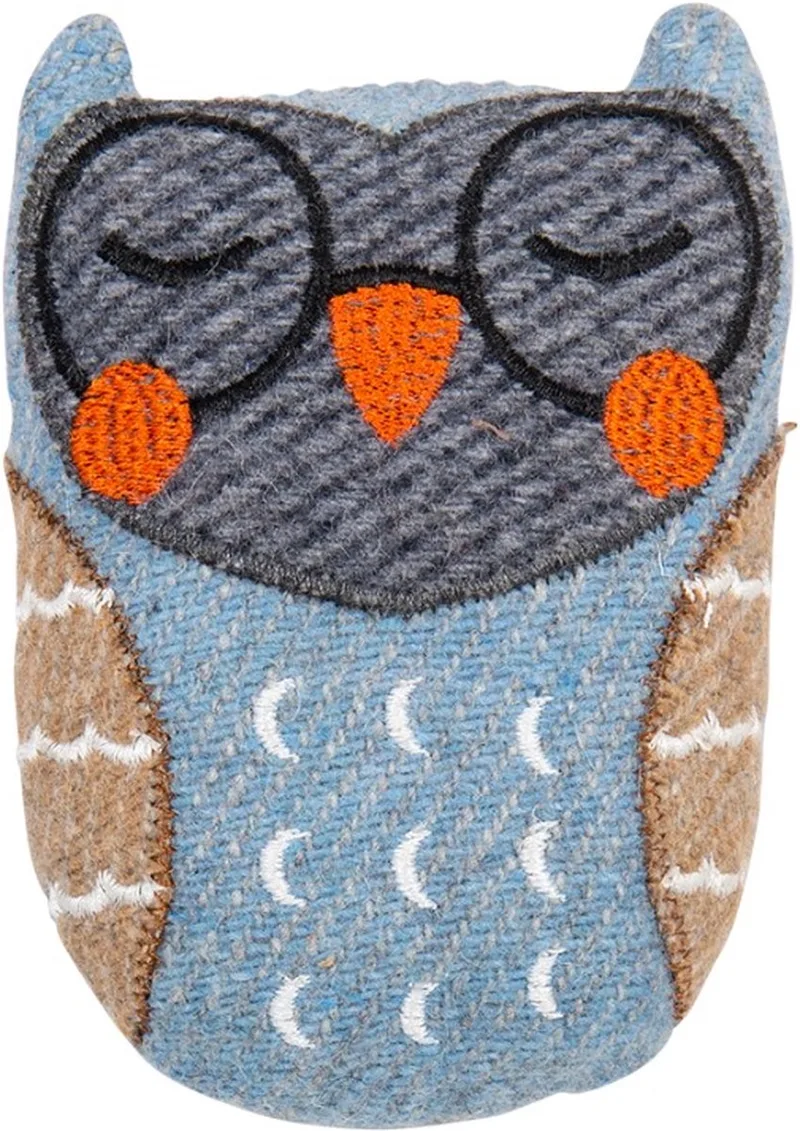 Revive Hondenknuffel Uil - Hondenspeelgoed met Piep en Knispergeluid - Gerecyclede Wol - 13 cm de Jack and Vanilla en Gris – photo produit