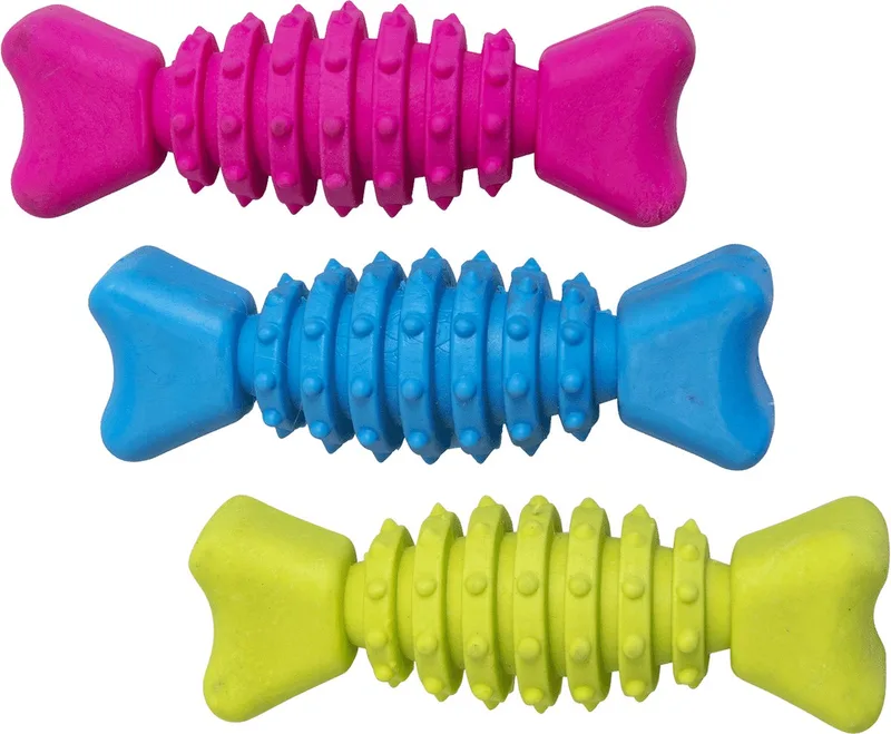 Rubber Toy Hondenspeeltje / Hondenspeelgoed - Bone - 12 cm - 1 Stuks - U krijgt willekeurig een kleur opgestuurd de Jack and Vanilla en Assorti – photo produit