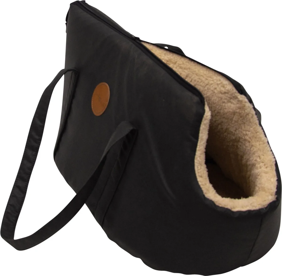 Timeless Classy Hondendraagtas - Kunstleer/Pluche - 55x30x18 cm von Jack and Vanilla in Schwarz – Produktfoto