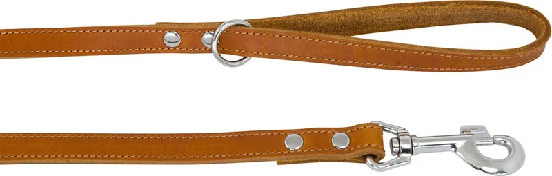 Vetlederen Hondenriem / Hondenlijn - Grijs - Breedte: 1,6 cm - Lengte: 100 cm - Geschikt voor middelgrote tot grote hondenrassen by Jack and Vanilla in Cognac – product photo