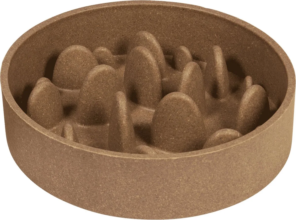 Voer- En Drinkbakken - Bon Appetit Bamboe Kom Slow Feed Hard - 1430ml van Jack and Vanilla in Beige – productfoto