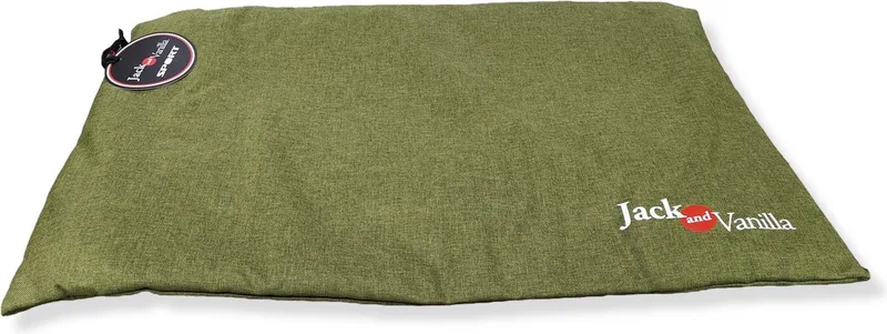Waterproof benchmat - Maat S - L58xB40 cm - Bench mat - Bench kussen - Honden kussen - Hondenmat - Honden mat - Benchkussen - Hondenkussen by Jack and Vanilla in Green – product photo