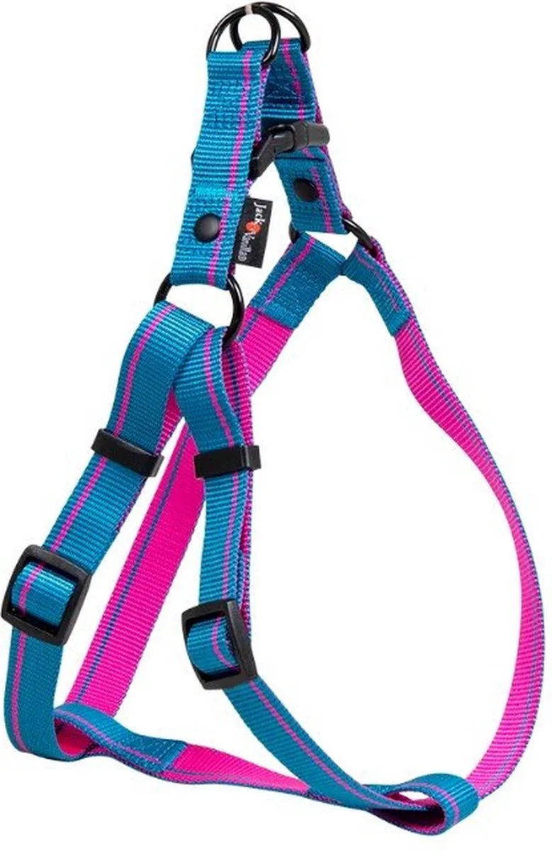 Y Hondentuigje - Honden tuig - Tuig hond - Stripe - Blauw - M by Jack and Vanilla in Pink – product photo