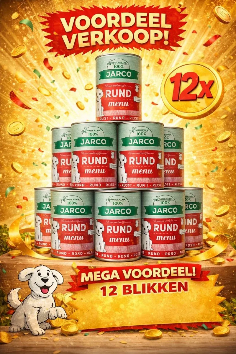 dog blik rund 12x 400gr Voordeelverpakking från Jarco – produktbild