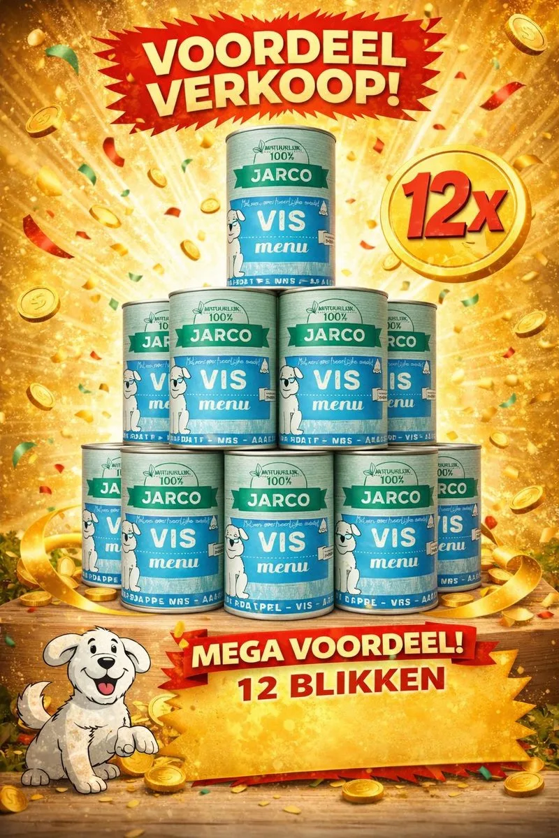 dog blik vis 12x 400gr Voordeelverpakking från Jarco – produktbild
