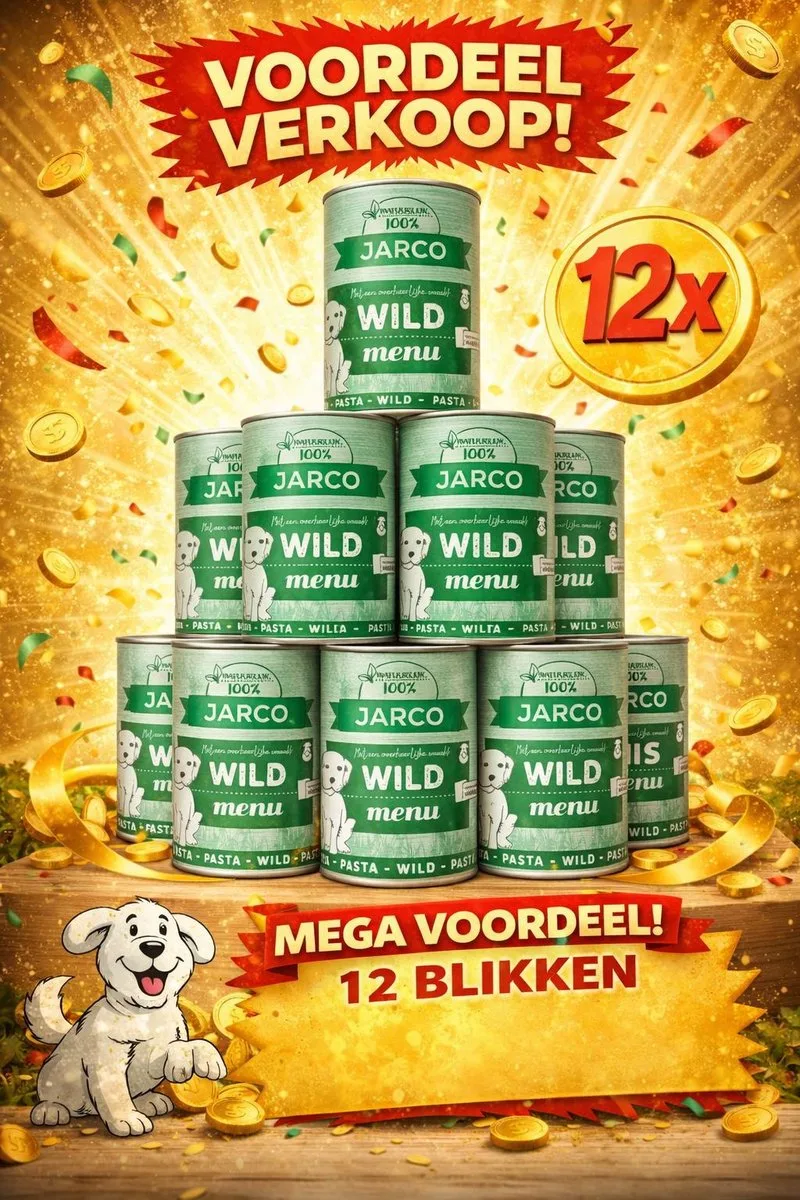 dog blik wild 12x 400gr Voordeelverpakking från Jarco – produktbild