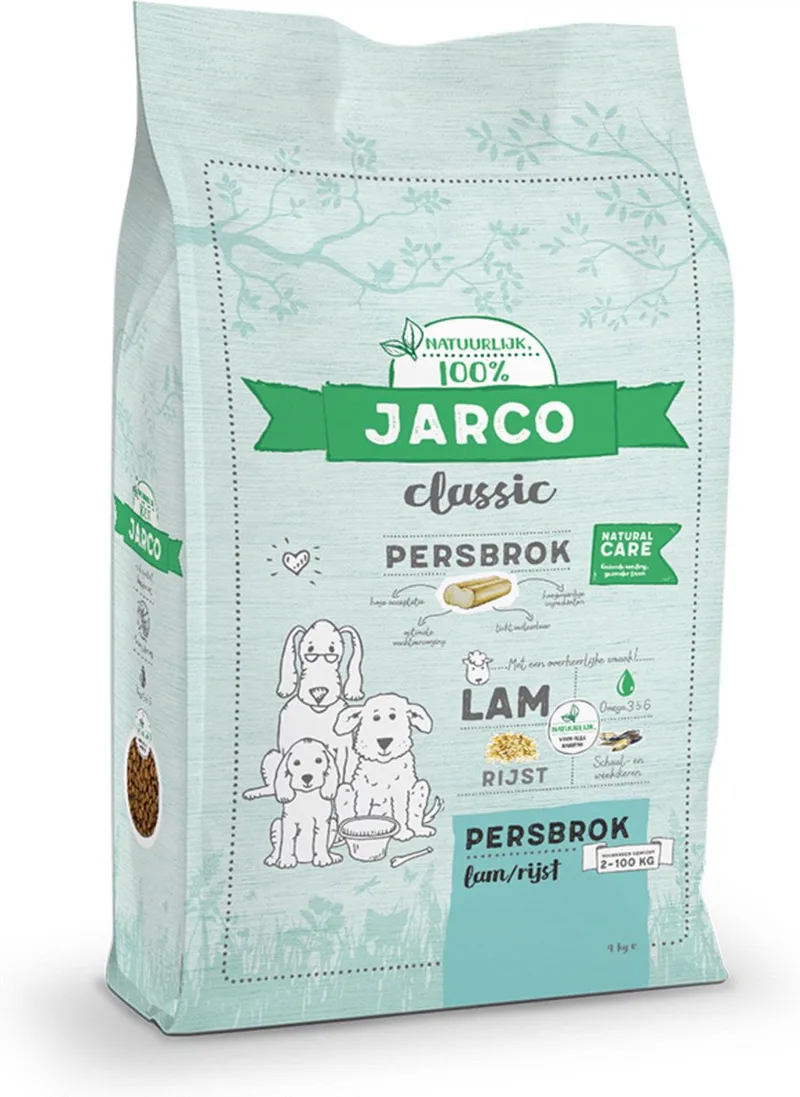 Dog Classic Adult Persbrok Lam&Rijst - Hondenvoer - 12.5 kg fra Jarco – produktbillede