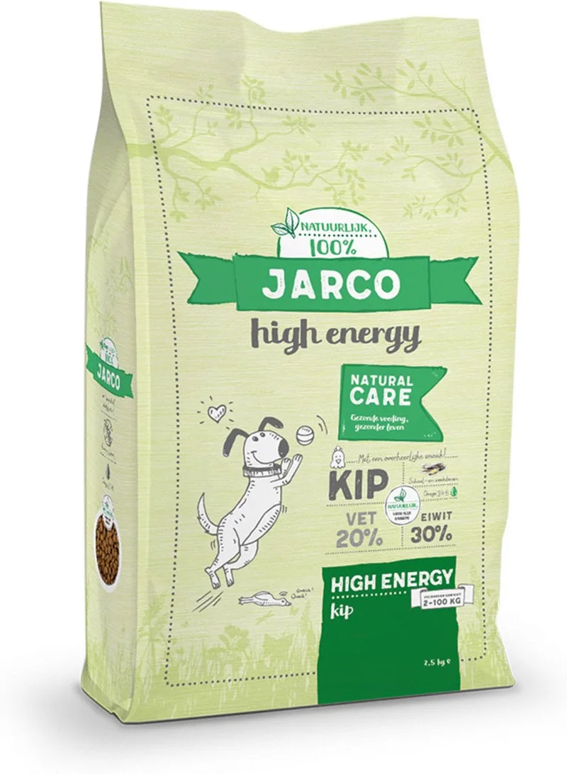 Dog Natural High Energy Kip - Hondenvoer - 12.5 kg fra Jarco – produktbillede