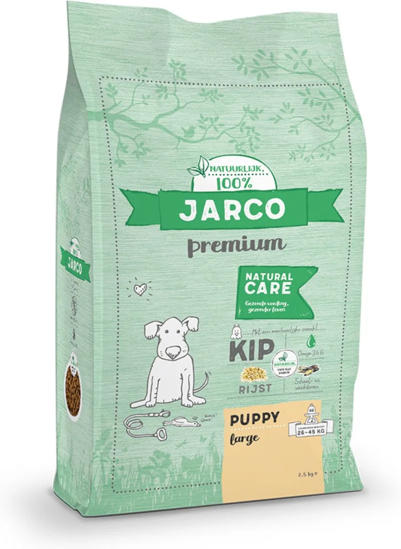 Dog Natural Large Puppy Kip - Hondenvoer - 2.5 kg 26-45 Kg von Jarco – Produktfoto