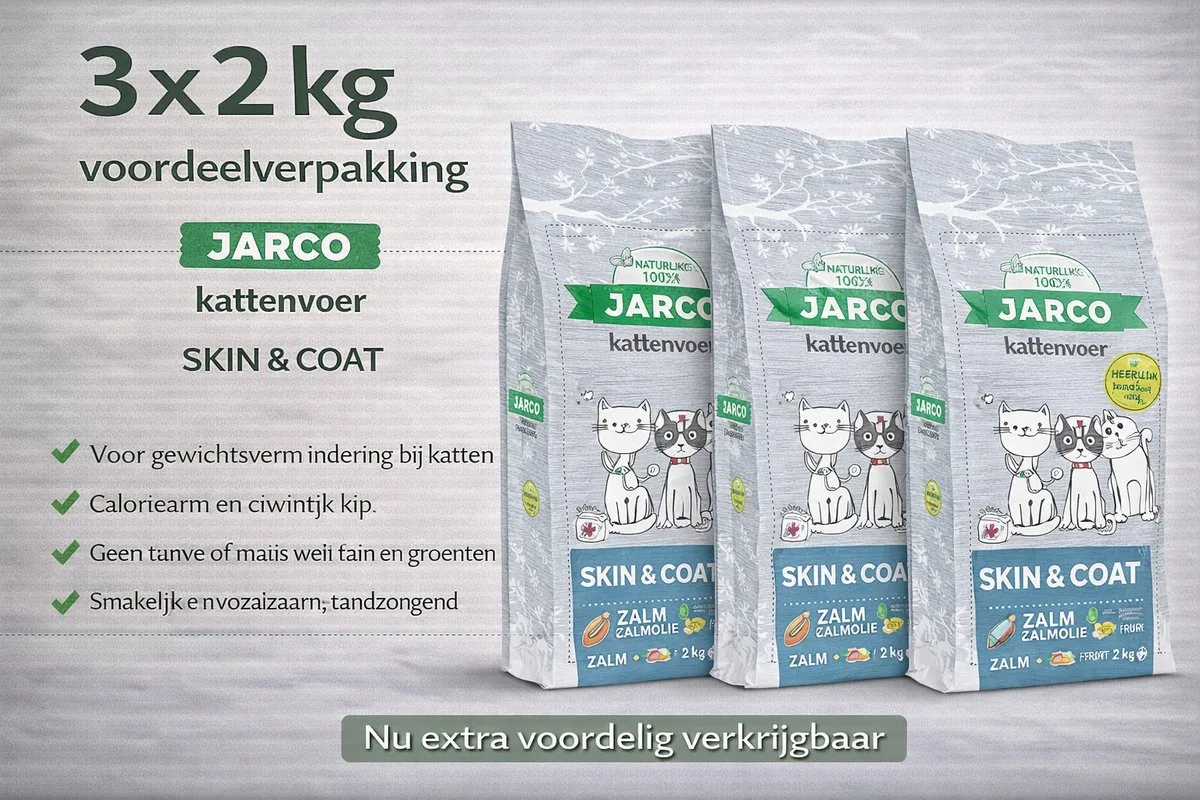 Premium Cat Vers Skin & Coat - 3x 2kg Voordeelverpakking by Jarco – product photo