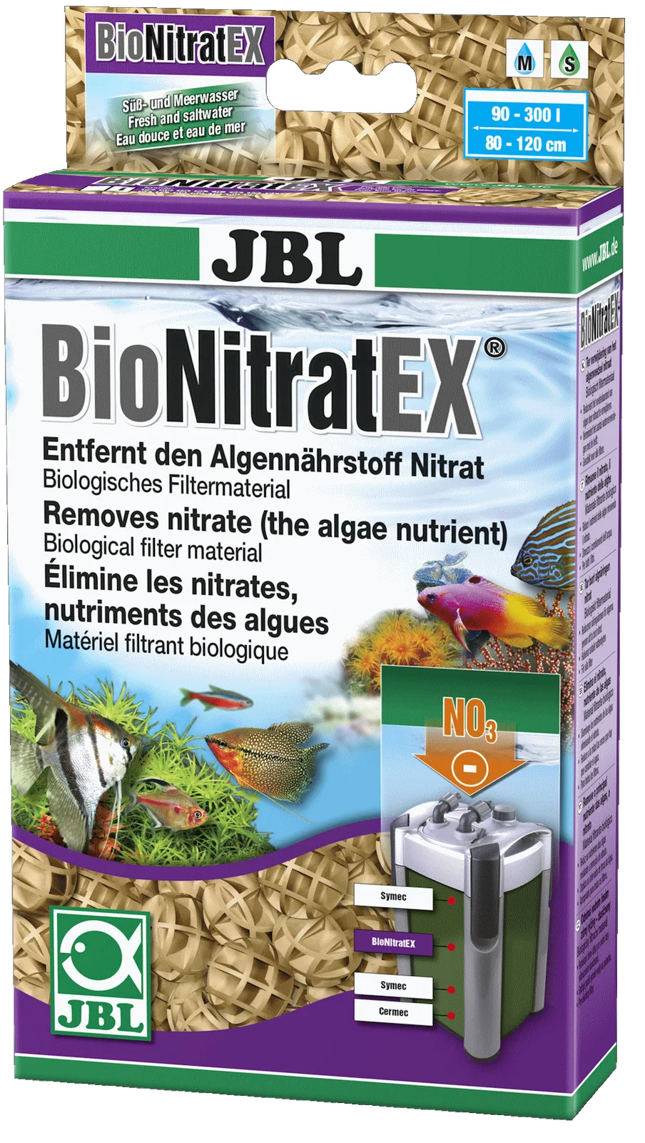 BioNitratEX, JBL, Biologischer Nitratabbau, 100 Biobälle, algenfreies Aquarium, pH-Stabilisierung, für 200-300 Liter von JBL – Produktfoto