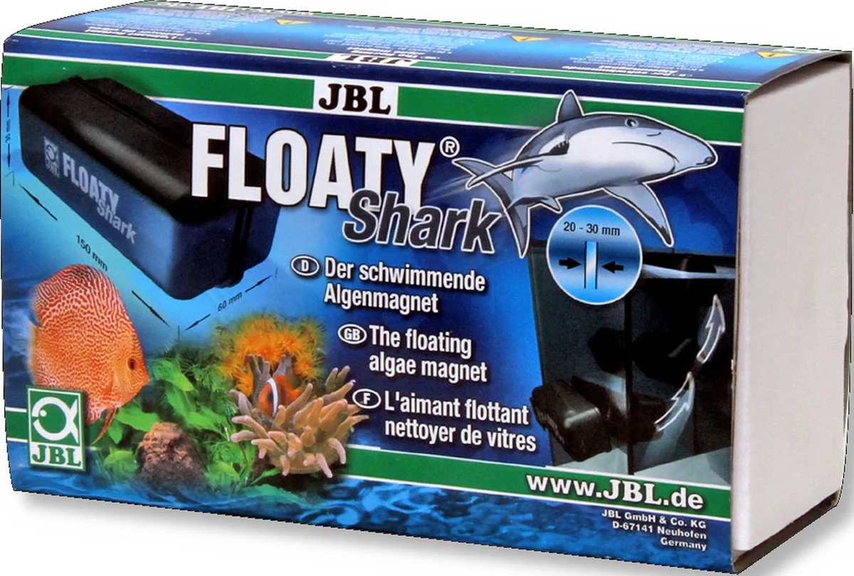 Floaty Shark Drijvende reinigingsmagneet voor dikke aquariumruiten. van JBL – productfoto