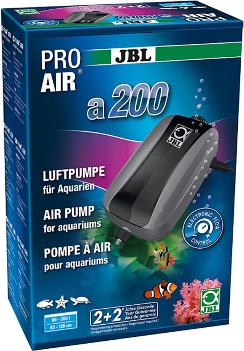 ProAir A200 - Stille Aquarium luchtpomp van JBL in Color – productfoto