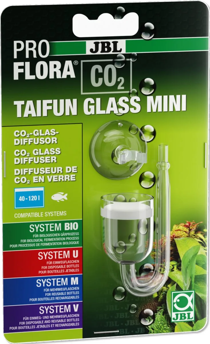 ProFlora CO2 Taifun Glass Mini - Kleine Glazen CO2 Diffusor van JBL in Color – productfoto
