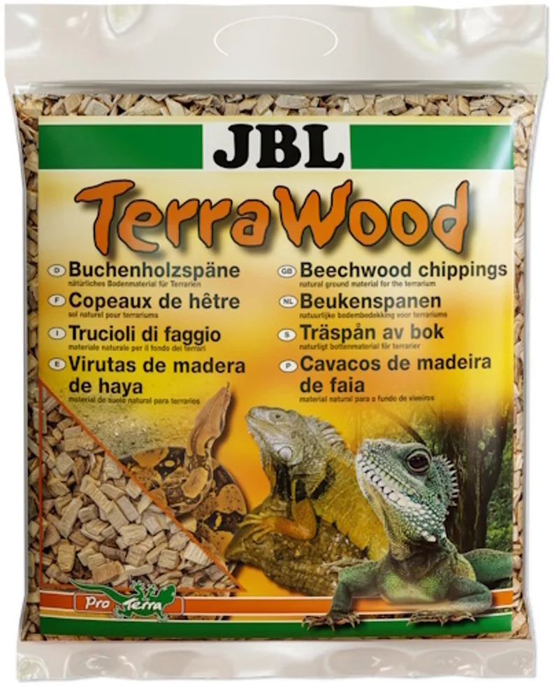 TerraWood natuurlijke beukenhoutsnippers bodembedekking voor droge en semi-droge terraria 5 Liter fra JBL i Brun – produktbillede