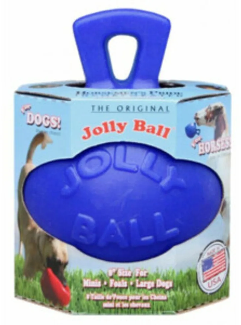 Jolly Ball Ø 20 cm – Paardenspeelgoed - Paardenbal/ hondenbal met appelgeur -Bijtbestendig de Jolly Pets en Bleu – photo produit