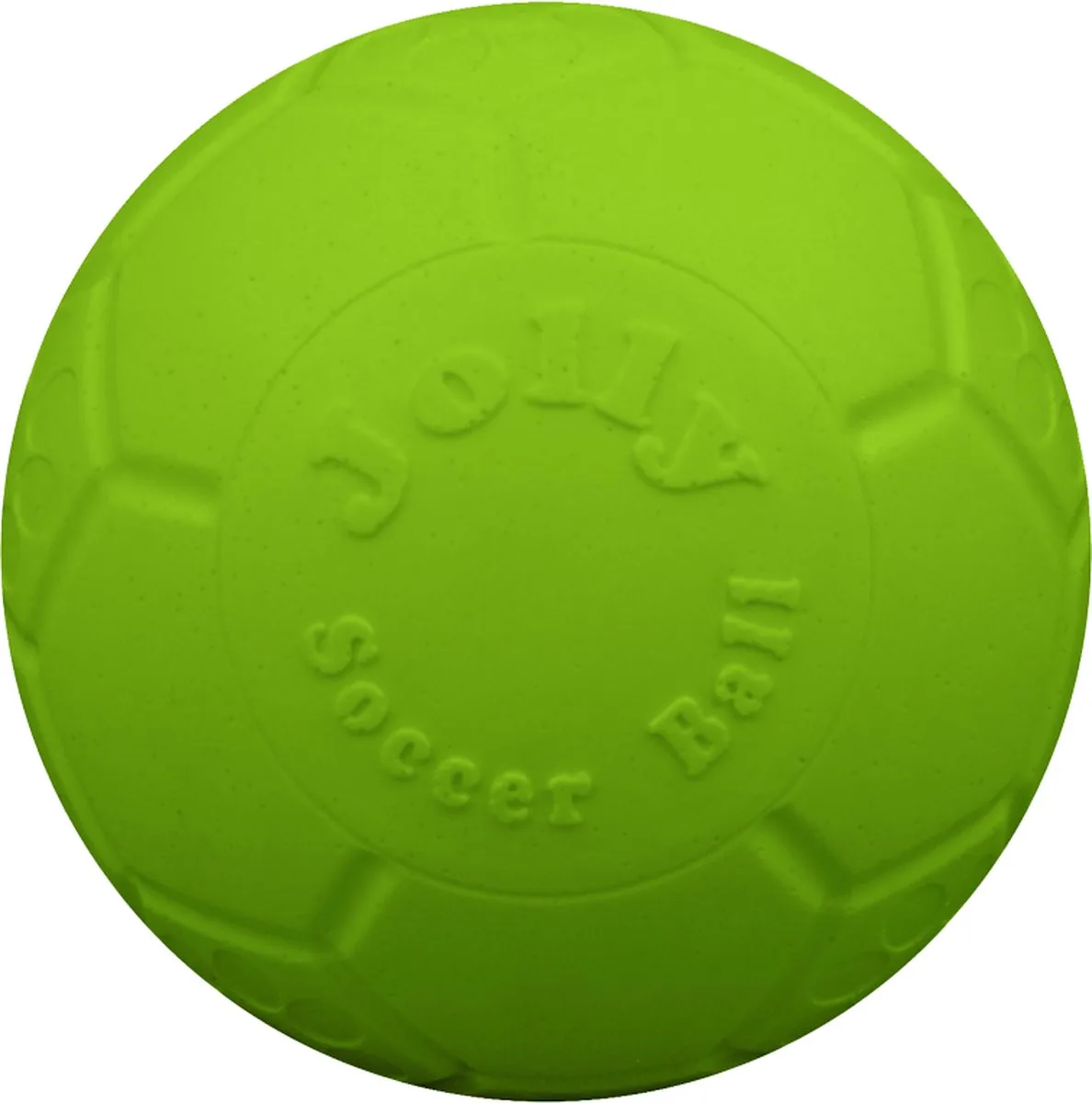 Jolly Soccer Ball – Ø10 cm – Stevig Hondenspeelgoed – Apporteerspeelgoed – Appelgeur - Jollyflex stevig kunststof – Drijvend hondenspeeltje van Jolly Pets in Groen – productfoto