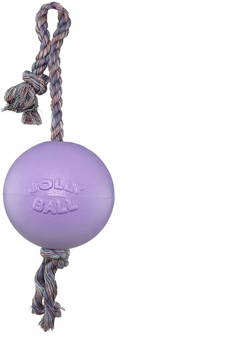 Romp-n-Roll - Hondenbal met Touw - M - 15 cm by Jolly Pets in Lichtpaars – product photo