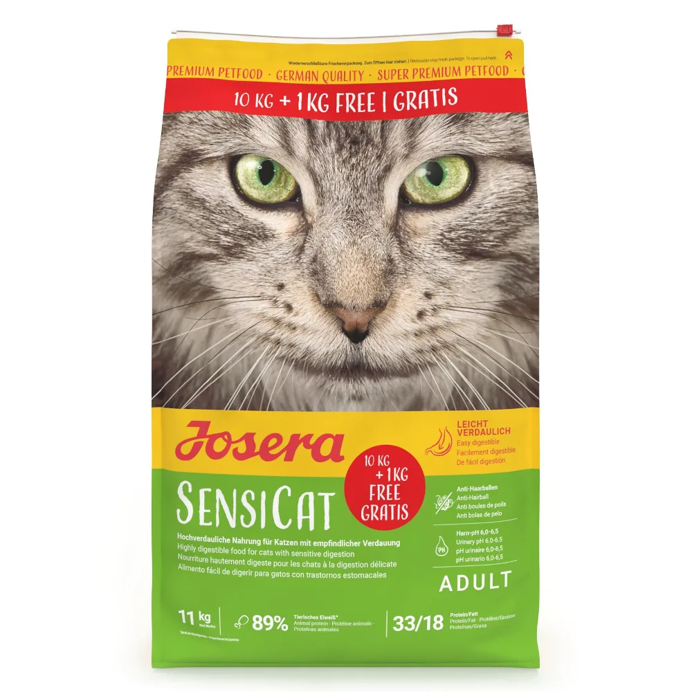 10 kg + 1 kg gratis! Josera droogvoer voor katten 11 kg - SensiCat 10 + 1 kg van Josera – productfoto