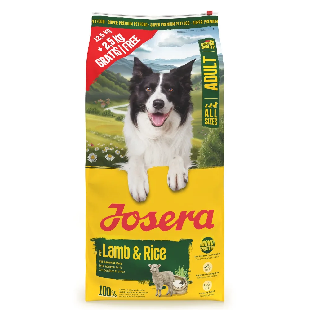 12 ,5 kg + 2 ,5 kg Josera droogvoer voor honden 15 kg - Adult Lam & Rijst 12,5 + 2,5 kg by Josera – product photo