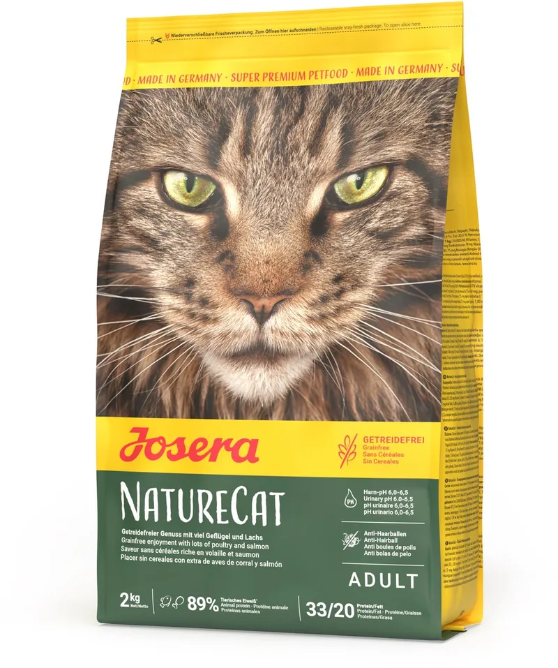 NatureCat - Kattenvoer - Graanvrij - Hoog Eiwitgehalte - Met Kip en Zalm - 2KG de Josera – photo produit