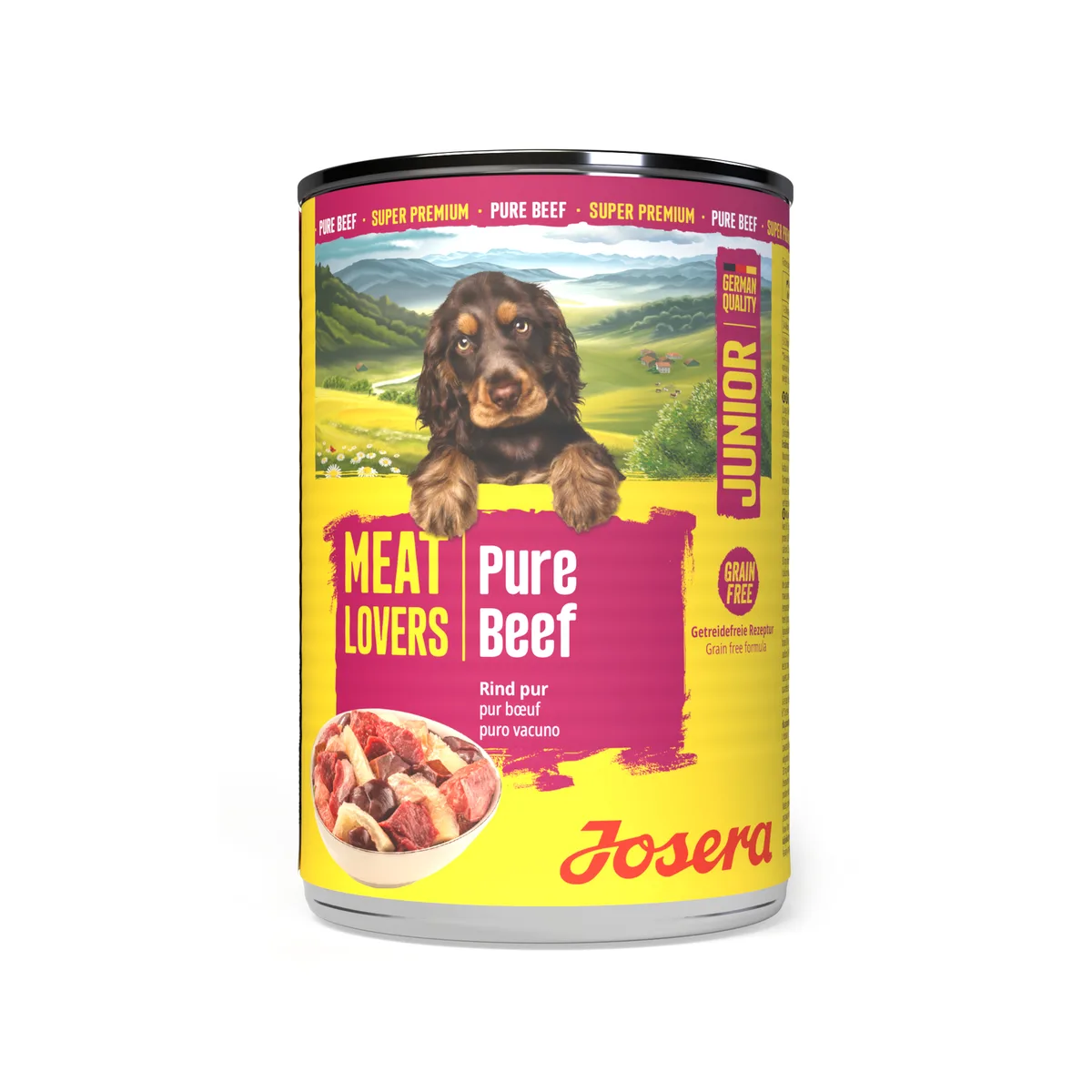 Voordeelpakket: 12x 400g Josera Meat Lovers Junior Menu Rund Natvoer voor Honden van Josera – productfoto