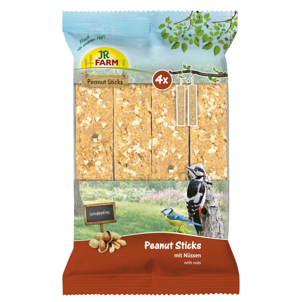 640g JR Farm 4x Pinda Sticks schelpvrij met noten vogelvoer van JR Farm – productfoto