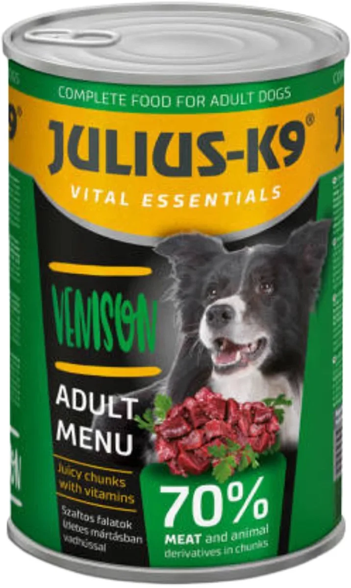 Hondenvoer - Natvoer hond - Blikvoer hond - Hert - 5 x 1240g de Julius-K9 – photo produit