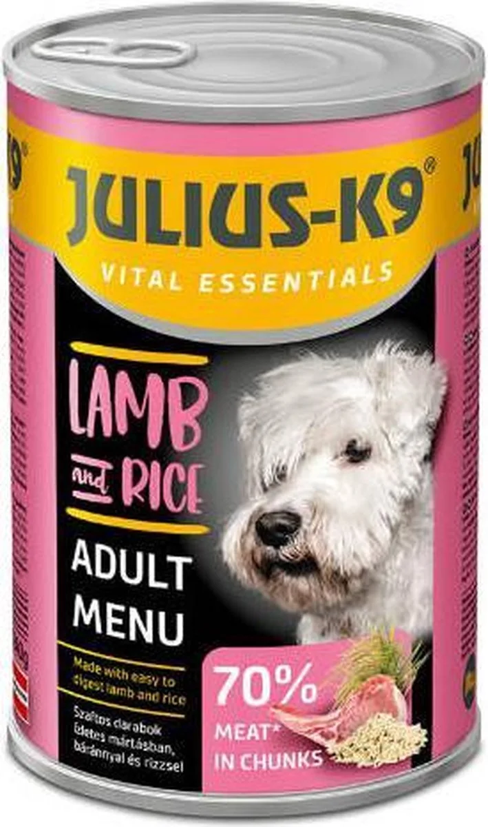 Hondenvoer - Natvoer hond - Lamb & rice - 5 x 1240g von Julius-K9 – Produktfoto